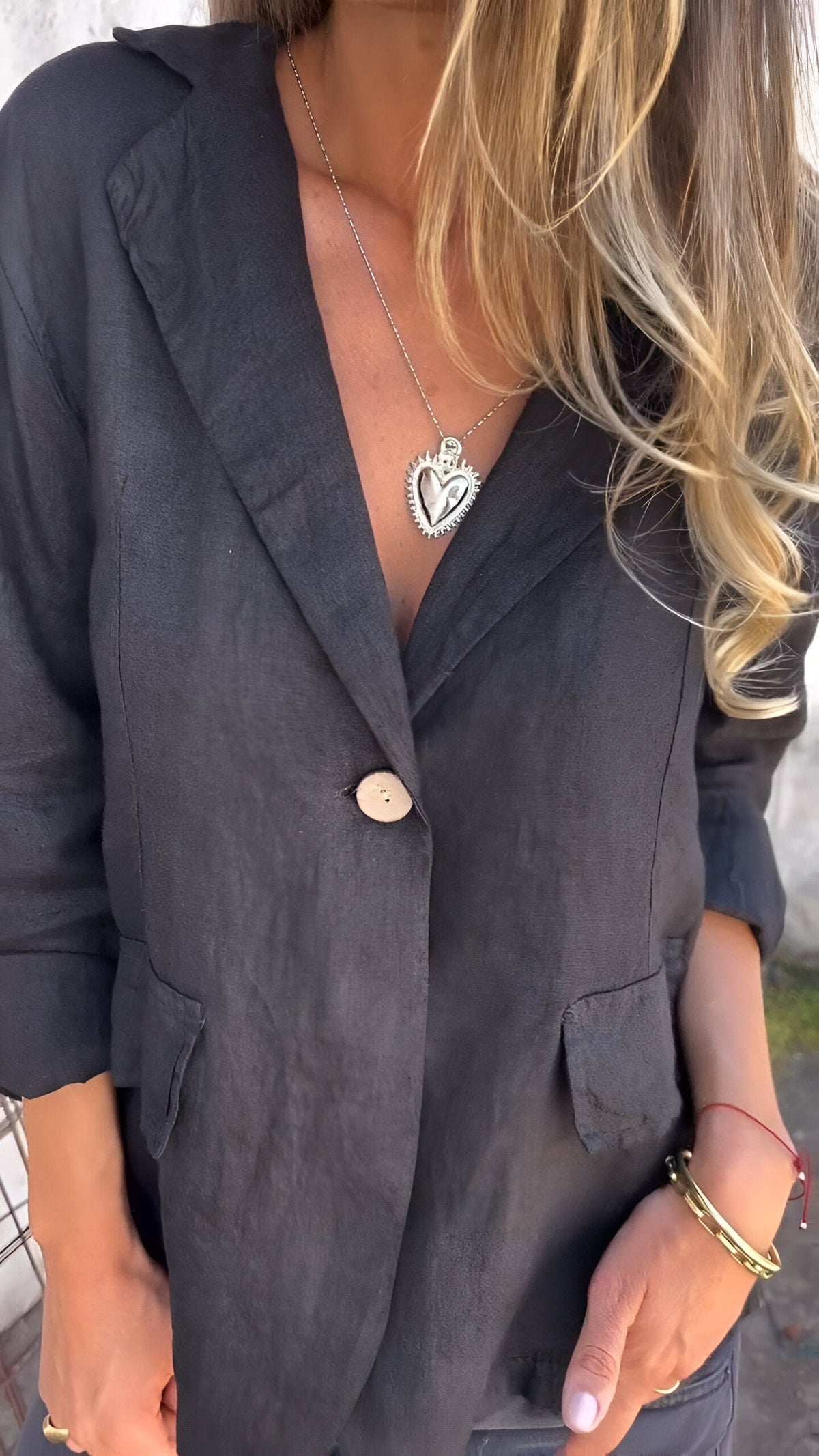 Elise Women's Linen Notch-Lapel Tailored Jacket