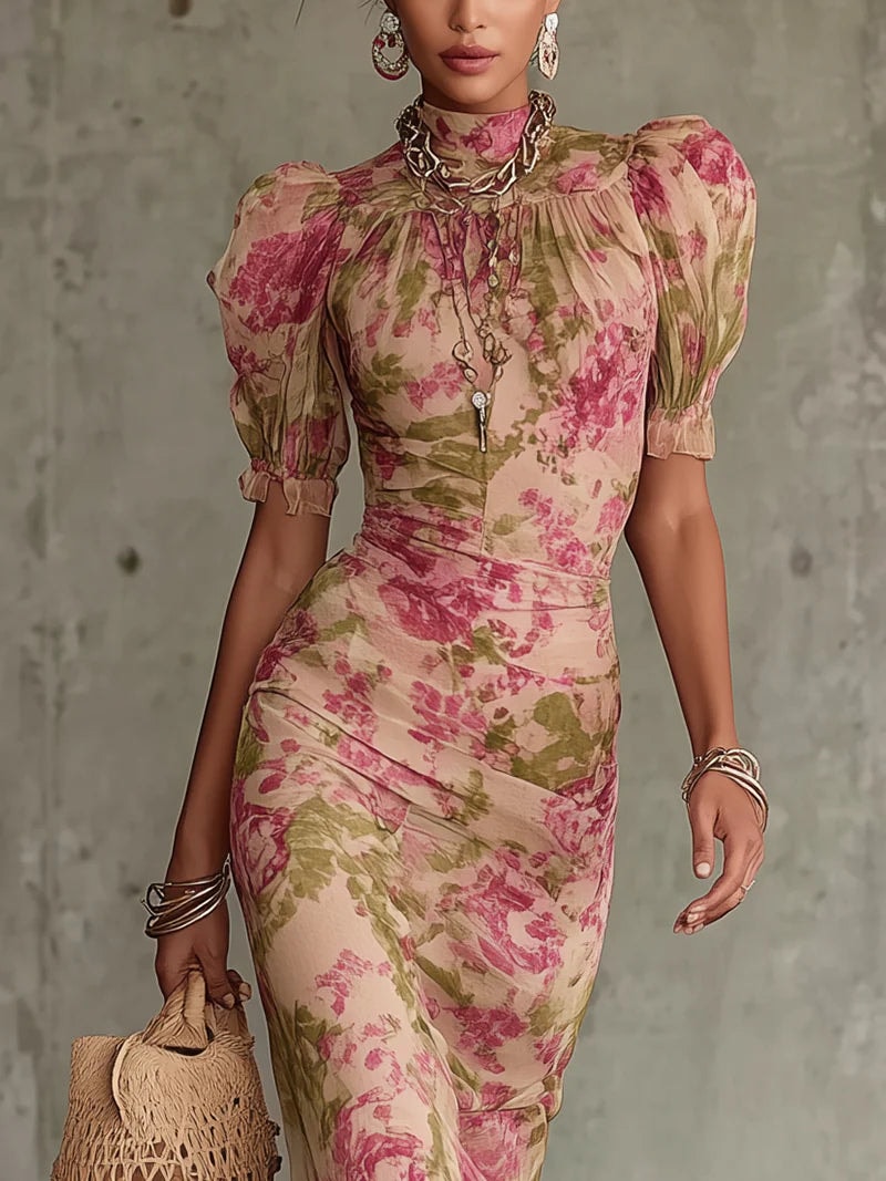 Charlotte Reynolds Floral Mermaid Maxi Christmas Dress for Women