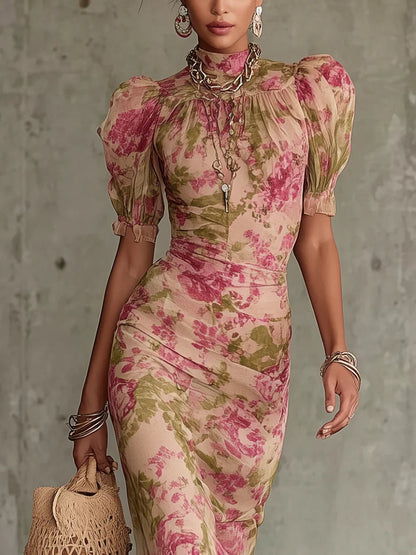 Charlotte Reynolds Floral Mermaid Maxi Christmas Dress for Women