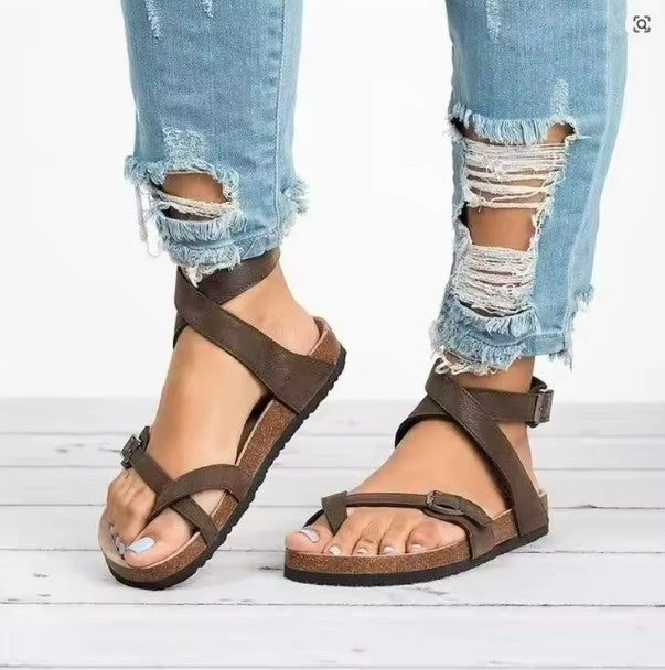 Women's Cushioned Sandals with Adjustable Buckle Strap