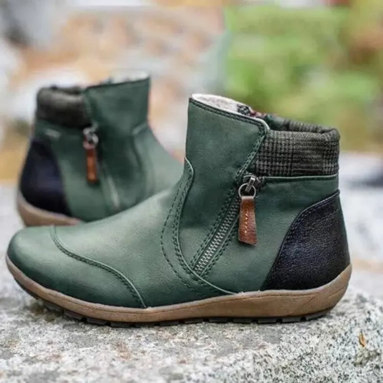 Comfort Ankle Boots with Arch Support Zip Closure