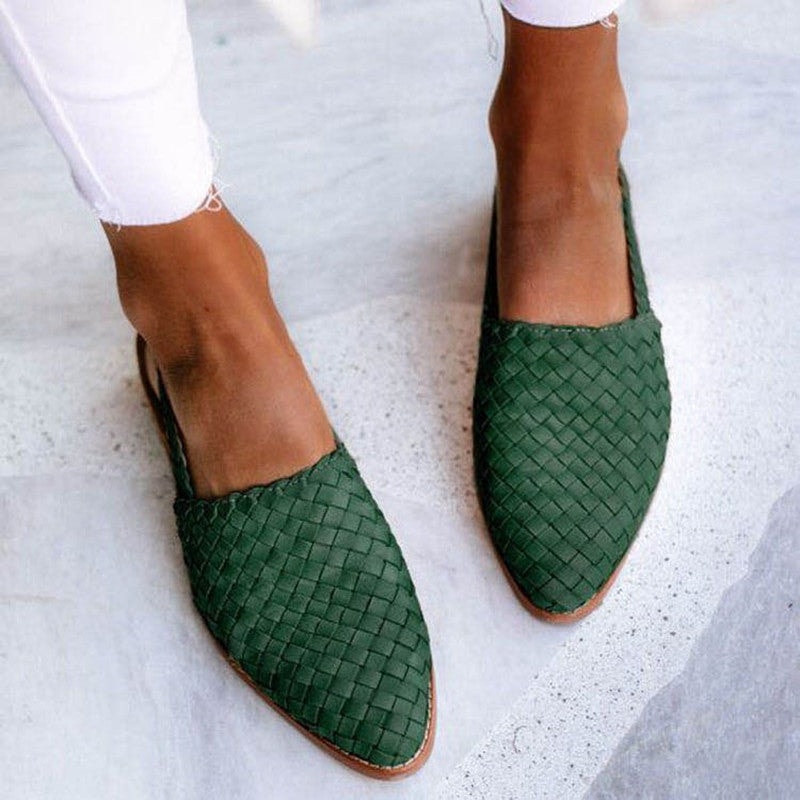 Lucy Woven Leather Running Sandals with Slingback Strap