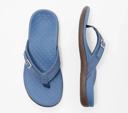 Daryl Orthopedic Thong Sandals with Contoured Arch Support and Buckle Strap
