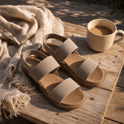 Women's Stretch-Strap Cushioned Sandals with Non-Slip Sole