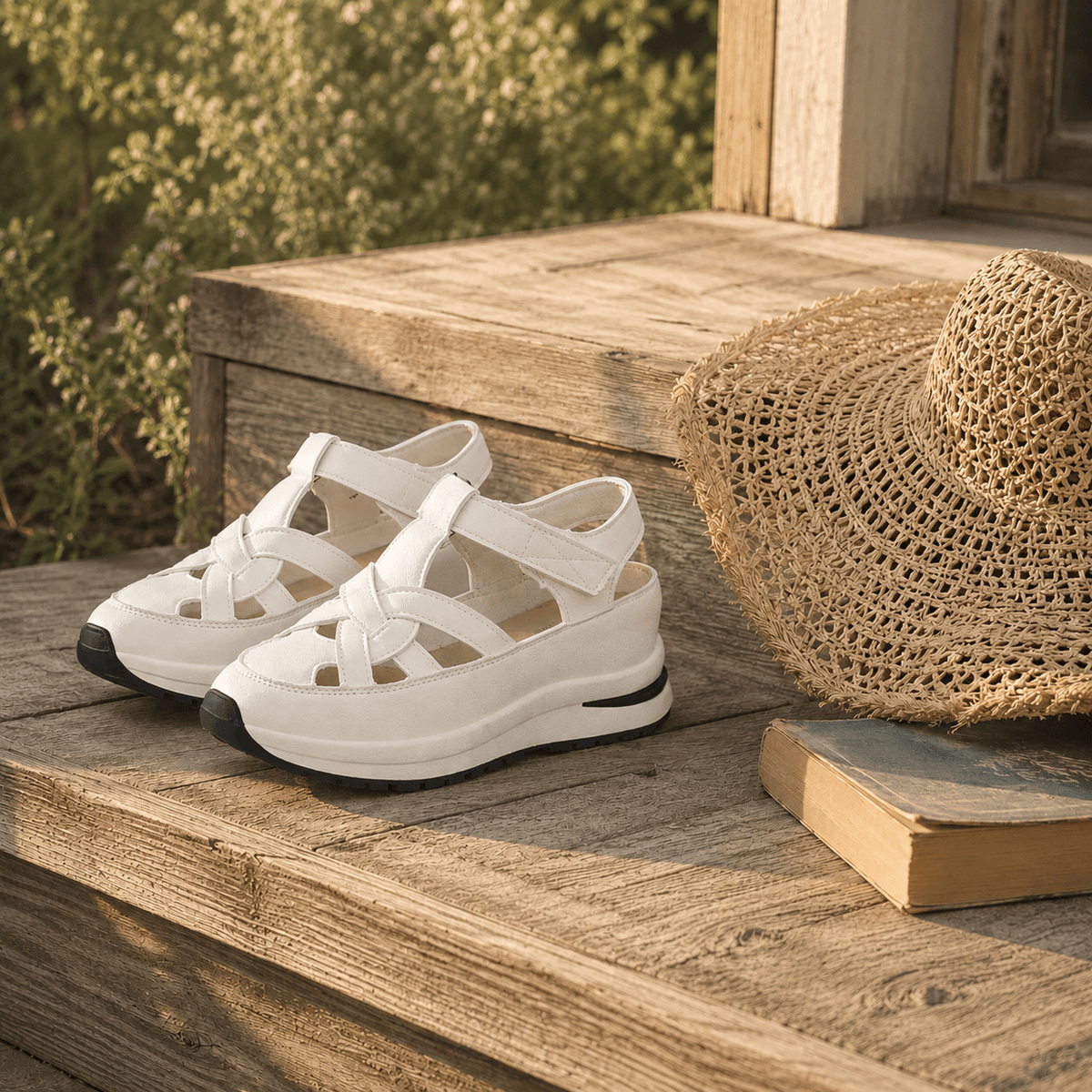 Women's Cushioned Platform Sandals with Adjustable Cage Strap