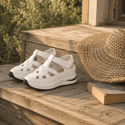 Women's Cushioned Platform Sandals with Adjustable Cage Strap