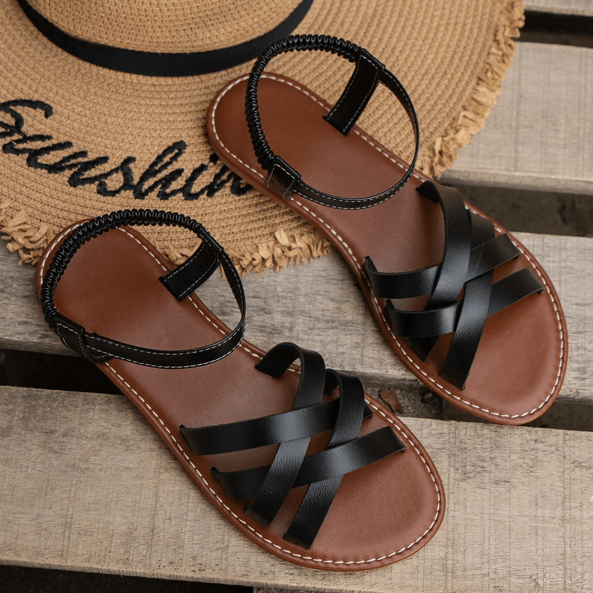 Sicily Woven Leather Orthopedic Sandals with Cushion Support for Women