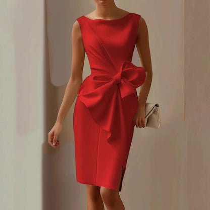 Cordelia Ashworth Bow Detail Midi Sheath Dress for Christmas Dress Occasions