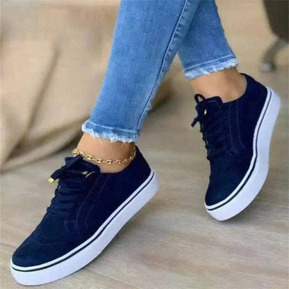 Women's Cushioned Perforated Faux Suede Platform Sneakers with Arch Support