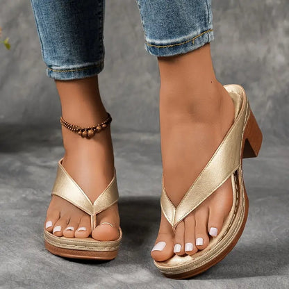 Marilyn Orthopedic Heeled Thong Sandals for Women