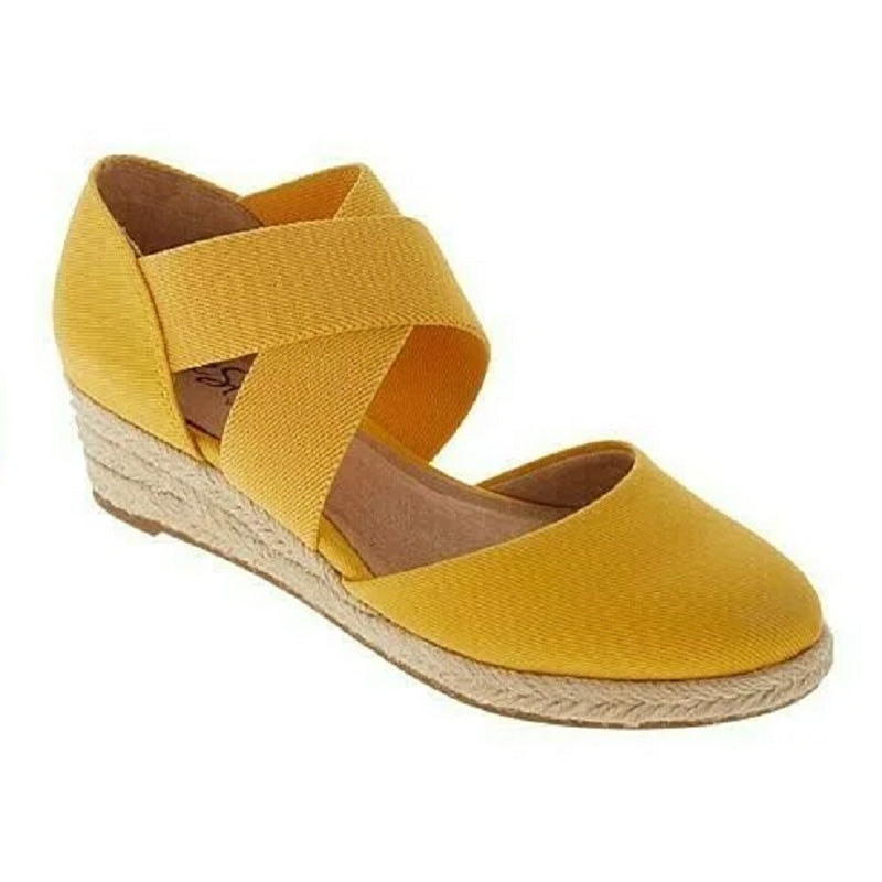 Espadrille Wedge Sandals with Crisscross Straps for Women