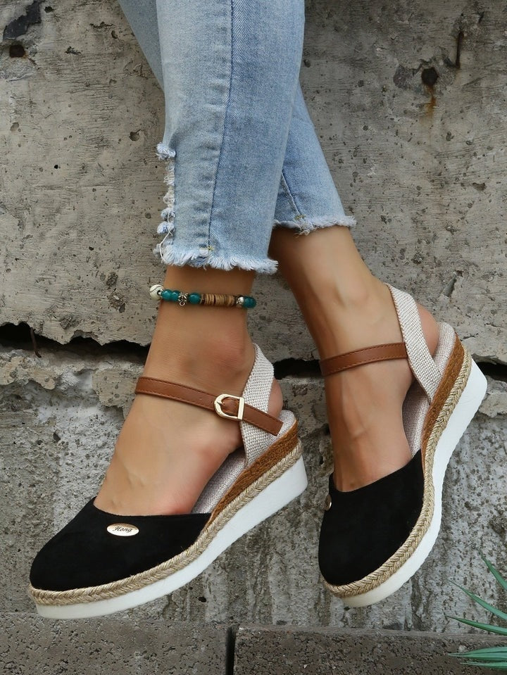 Women's Espadrille Wedge Sandals with Cushioned Footbed