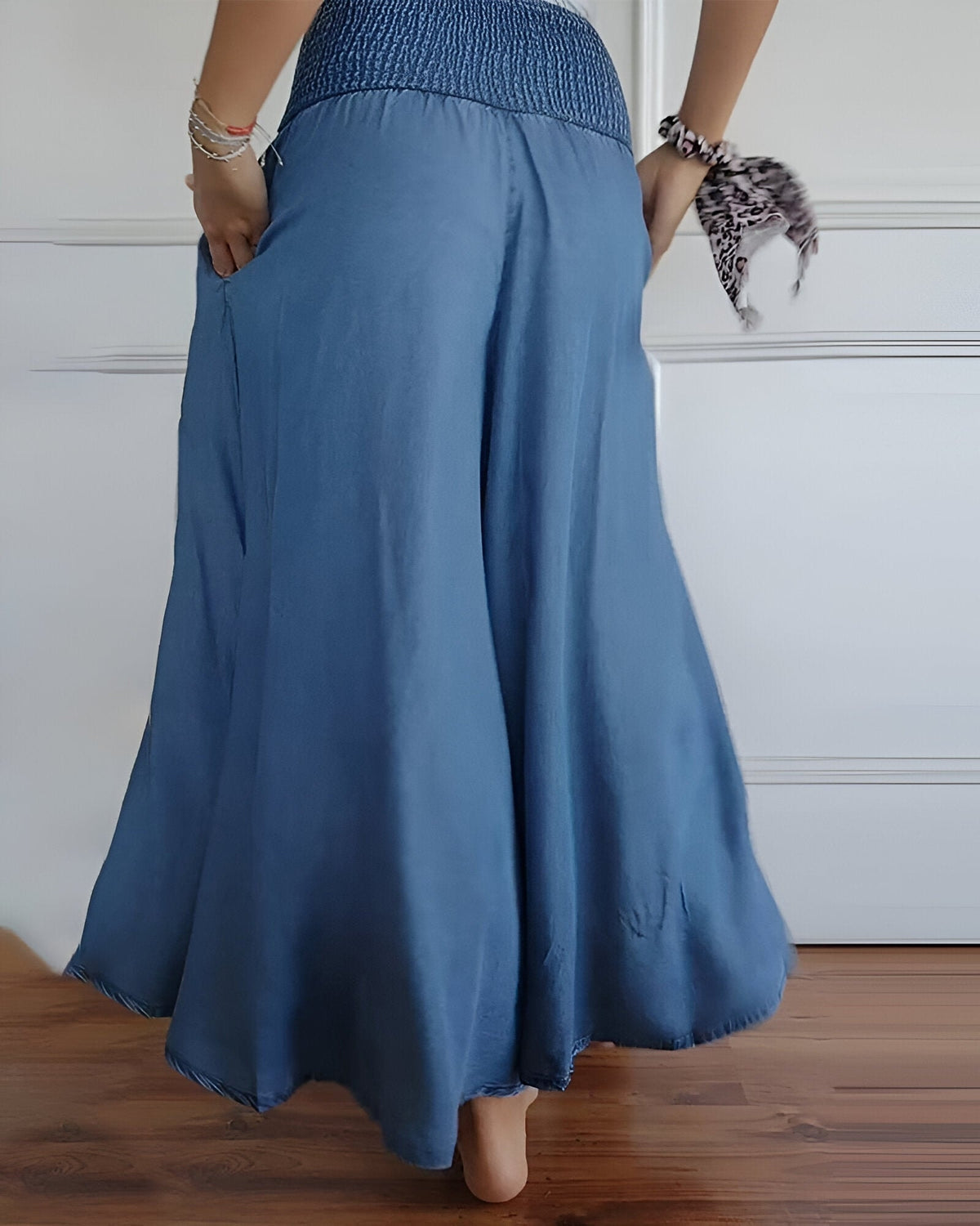 Lorraine Elastic-Waist Wide-Leg Linen Pants for Women