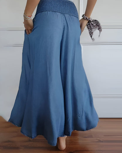 Lorraine Elastic-Waist Wide-Leg Linen Pants for Women