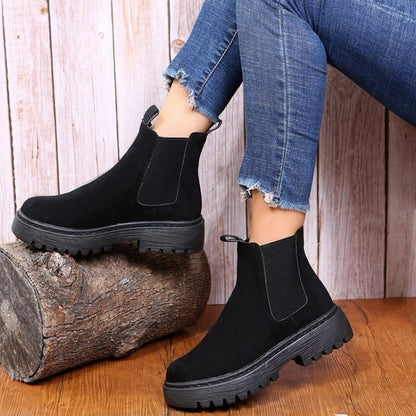 Valeria Moretti | Platform Chelsea Ankle Boots with Grip Sole