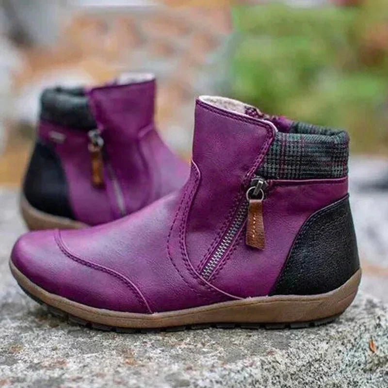 Comfort Ankle Boots with Arch Support Zip Closure