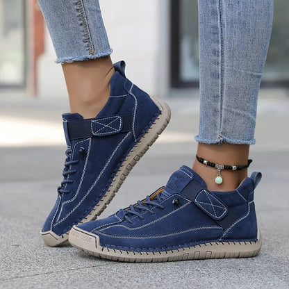 Women's Suede Comfort Sneakers with Orthopedic Cushioned Insole