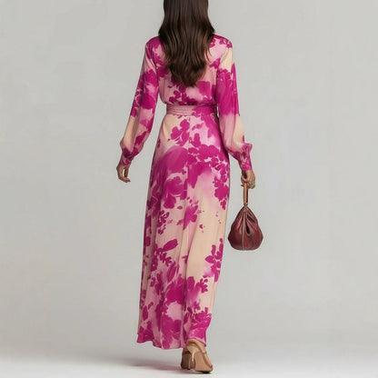 Aurora Sinclair Floral Chiffon Wrap Maxi Dress for Women