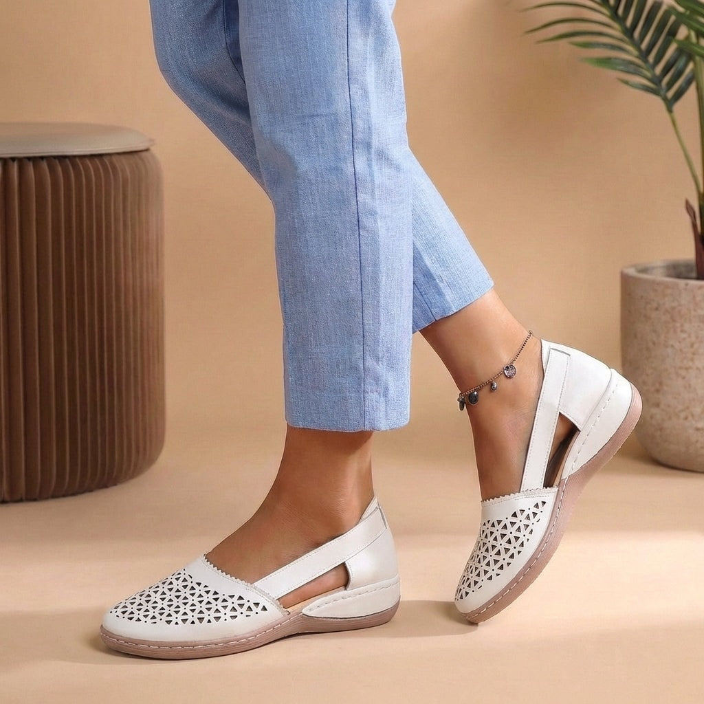 Perforated Slip-On Loafers with Side Cut-Outs and Low Flexible Sole