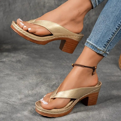 Marilyn Orthopedic Heeled Thong Sandals for Women