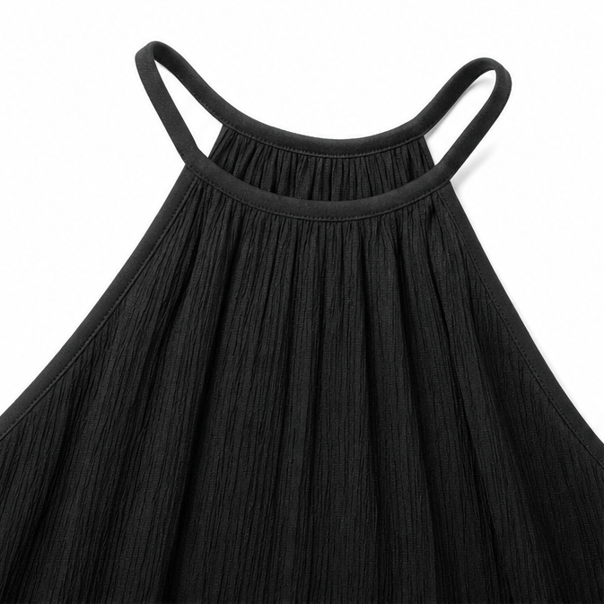 Drevana Halter Wide-Leg Jumpsuit for Women with Deep Pockets and Flowy Drape