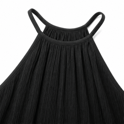 Drevana Halter Wide-Leg Jumpsuit for Women with Deep Pockets and Flowy Drape