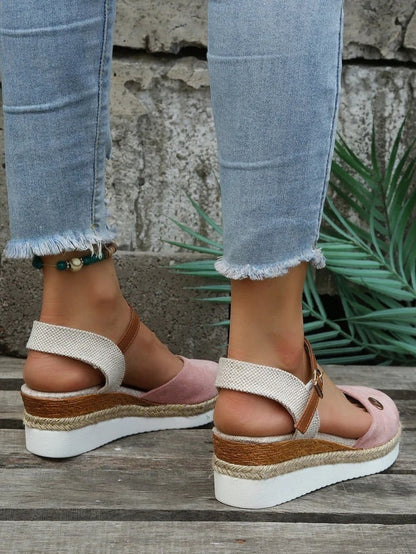 Women's Espadrille Wedge Sandals with Cushioned Footbed