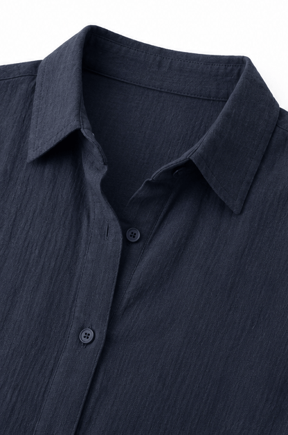 Women's Linen Shirt and Wide-Leg Tailored Trouser Two-Piece Set