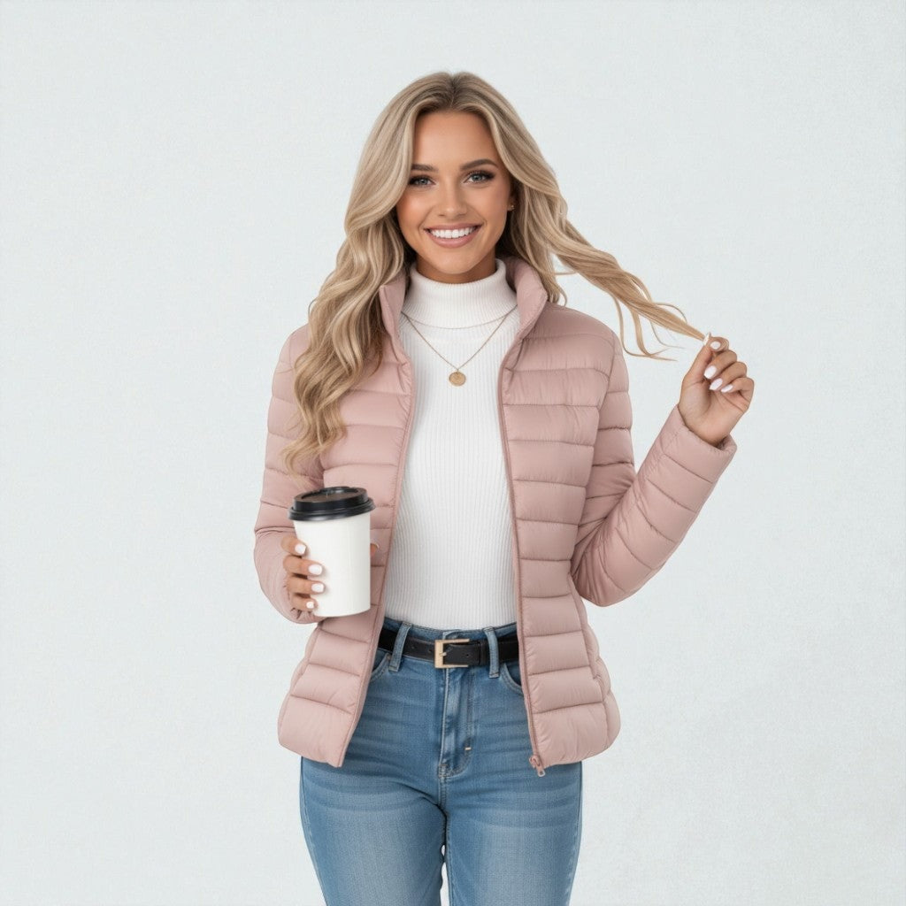 Isabella Moreau Women's Lightweight Quilted Denim Jacket in Polyester