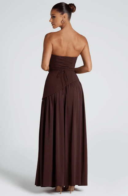 Strapless Split Formal Christmas Dress for Cocktail Evening Maxi Occasions