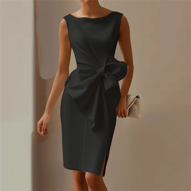 Cordelia Ashworth Bow Detail Midi Sheath Dress for Christmas Dress Occasions