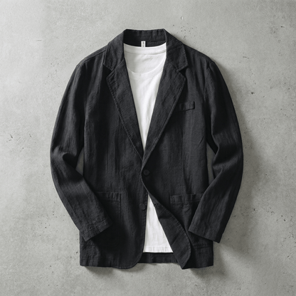 Men's Linen Blend Tailored Blazer Jacket
