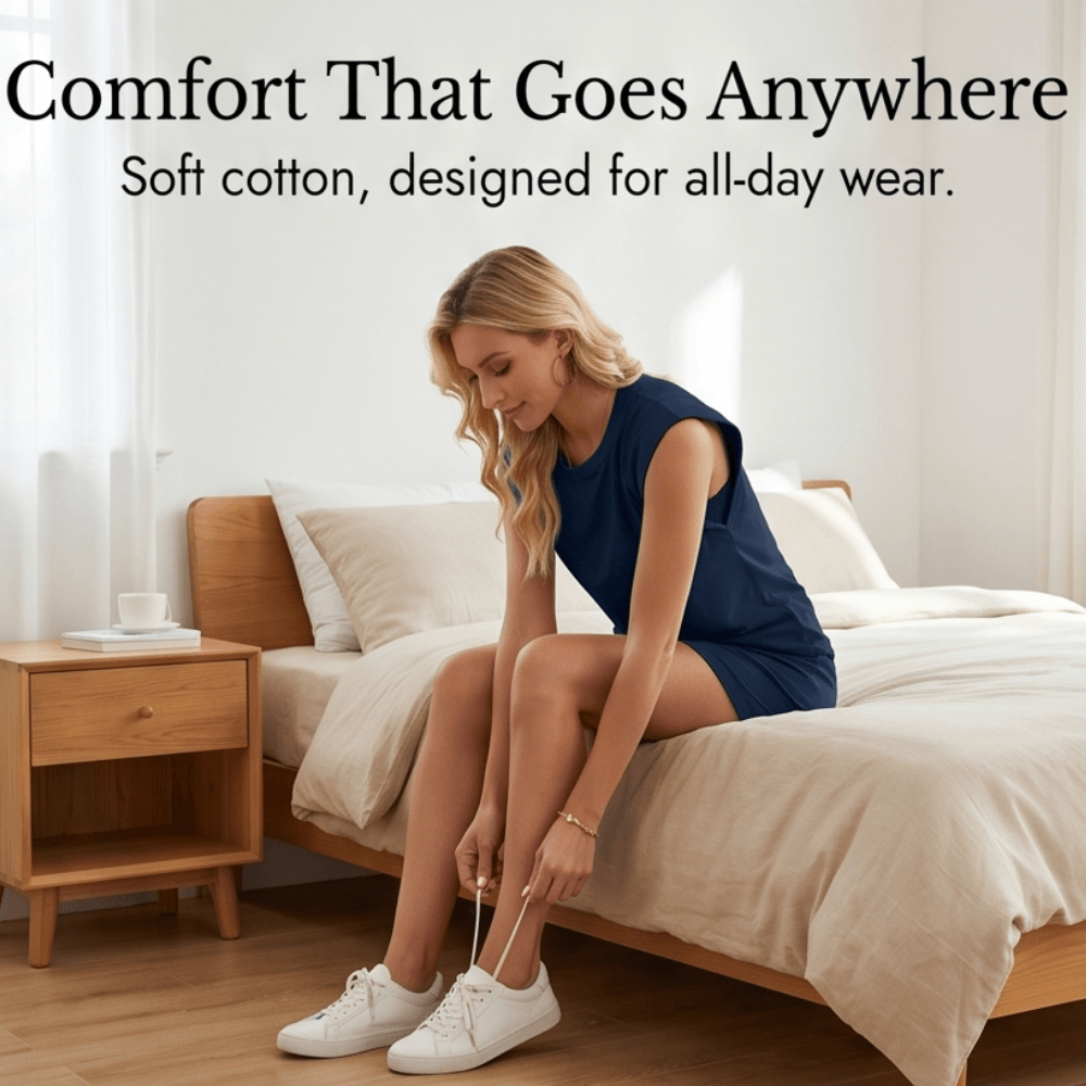 Women's Sleeveless Cotton Blend Top and Skort Two-Piece Co-Ord Set