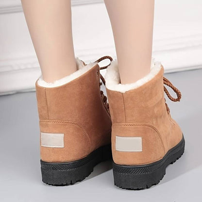 Fur Lined Lace-Up Winter Ankle Shoes with Warm Comfort Fit