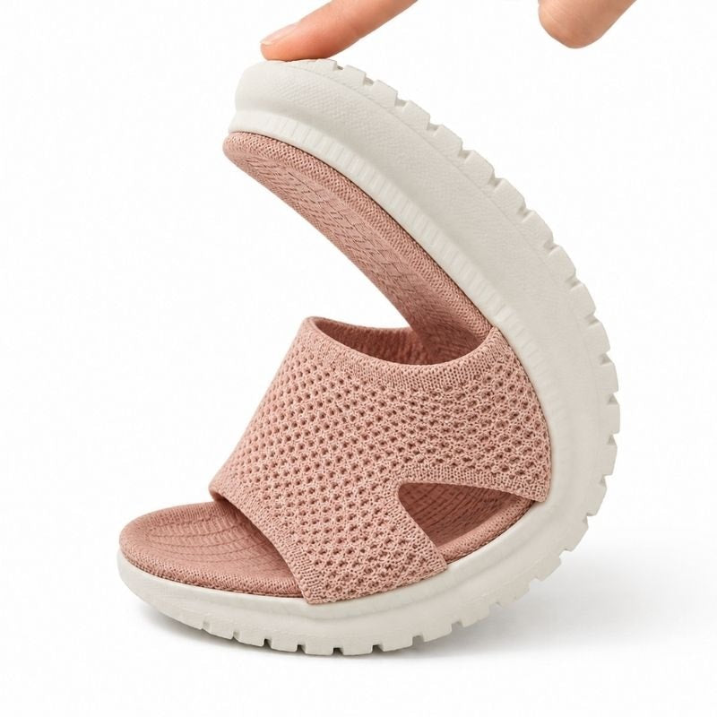 Comfortable Breathable Perforated Slide Sandals with Chunky Sole for Summer