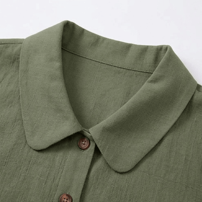 Women's Collared Sleeveless Button-Up Blouse with V-Neck