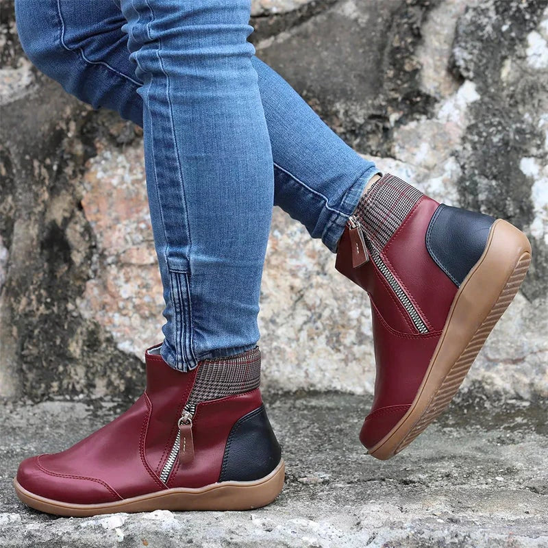 Comfort Ankle Boots with Arch Support Zip Closure