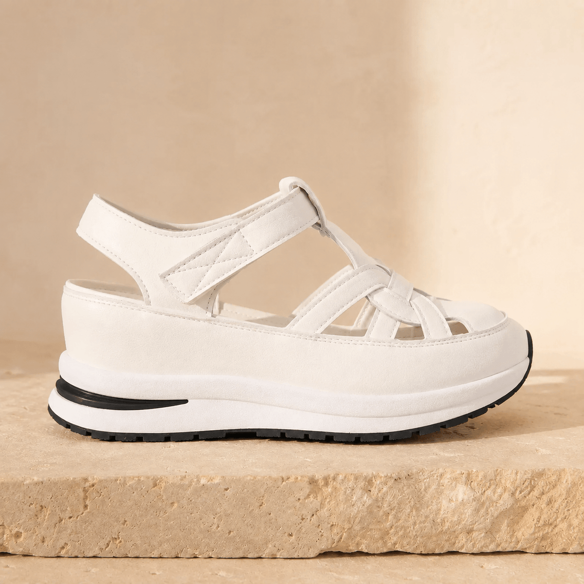 Women's Cushioned Platform Sandals with Adjustable Cage Strap