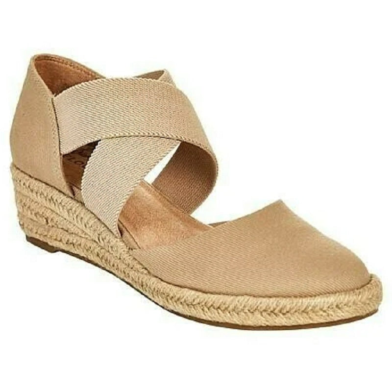 Espadrille Wedge Sandals with Crisscross Straps for Women