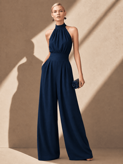 Montserrat Halter Blouse and Palazzo Pants Two-Piece Co-Ord Set for Women