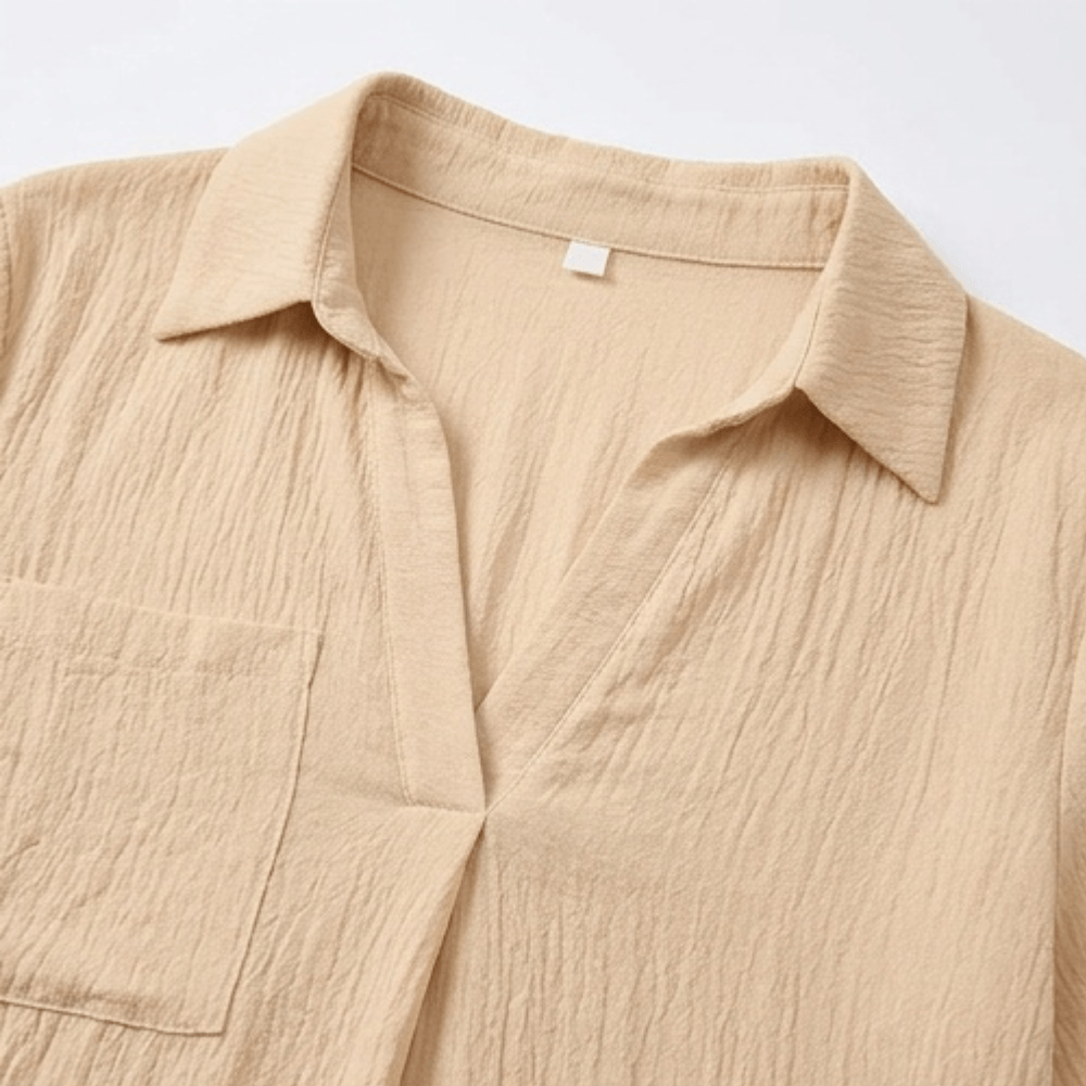 Collared Shirt Cover-Up with Drawstring Side Ruching for Women