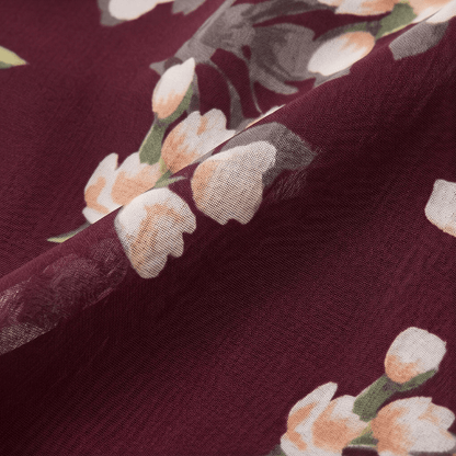 Florevia Floral Chiffon Cape Overlay Women's Midi Dress