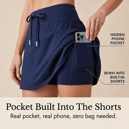 Women's Sleeveless Cotton Blend Top and Skort Two-Piece Co-Ord Set