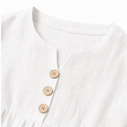 Marellia Flowy Linen-Look V-Neck Summer Maxi Dress with Ruffle Sleeves and Pockets
