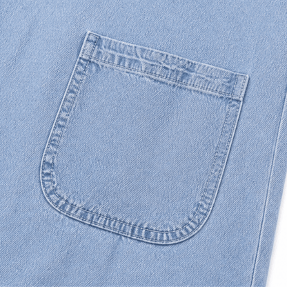 Women's Denim Shirt-Collar A-Line Midi Dress with Front Pockets