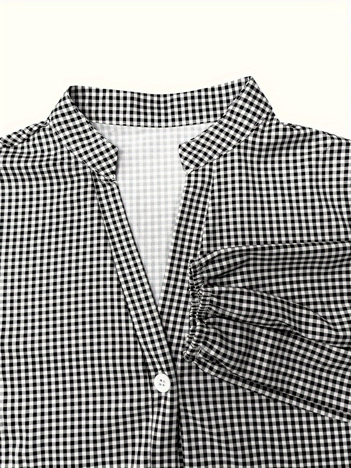 Gingham Button-Down Tiered Mini Dress for Women