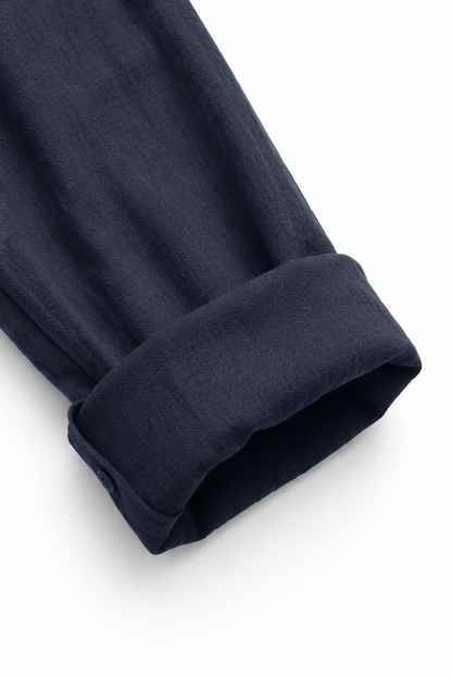 Women's Linen Shirt and Wide-Leg Tailored Trouser Two-Piece Set