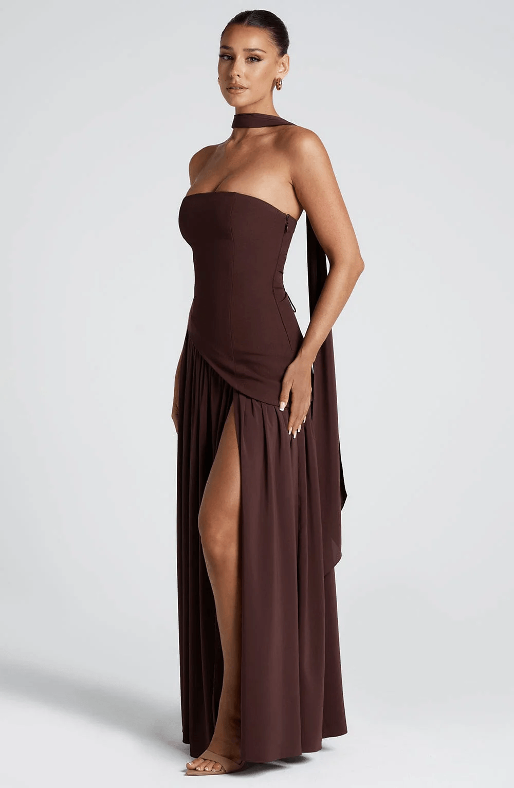 Strapless Split Formal Christmas Dress for Cocktail Evening Maxi Occasions