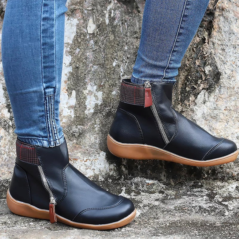 Comfort Ankle Boots with Arch Support Zip Closure