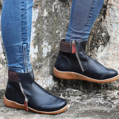 Comfort Ankle Boots with Arch Support Zip Closure